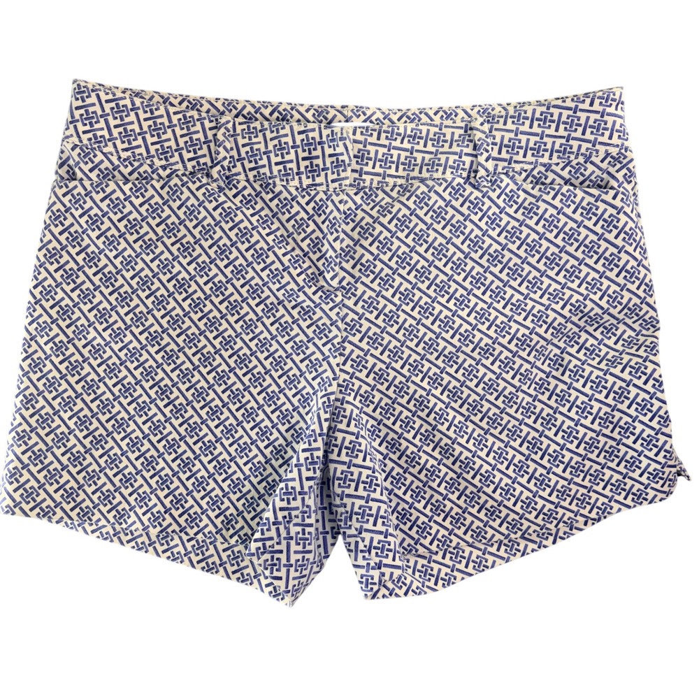 Geometric Coastal Blue White Preppy Chino‎ Shorts 4 inseam- The Limited Sz 12